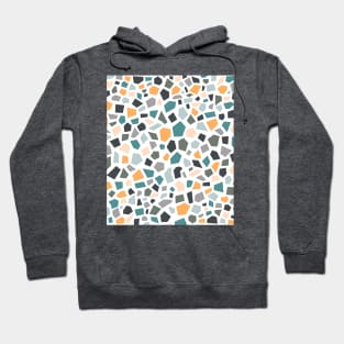 Terrazzo Tile Pattern, Grey, Green and Orange Hoodie